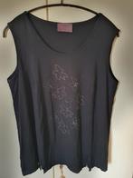 Zwarte mouwloze top Sempre Piu maat 46 met bloemenapplicatie, Zwart, Zo goed als nieuw, Sempre Piu, Shirt of Top