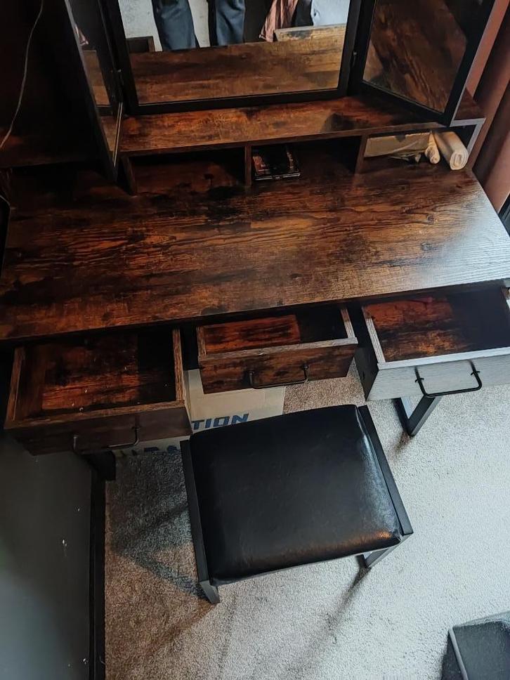 Make up tafel, Huis en Inrichting, Tafels | Kaptafels, Gebruikt, 100 tot 150 cm, 50 tot 100 cm, Hout, Ophalen