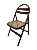 Vintage klapstoel jaren 60 webbing thonet stijl design, Huis en Inrichting, Stoelen, Riet of Rotan, Gebruikt, Bruin, Vintage