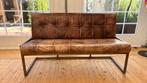Twee eetkamerbankjes van buffelleer, Huis en Inrichting, Banken | Bankstellen, Ophalen of Verzenden, Gebruikt, Tweepersoons, Minder dan 150 cm