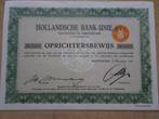 Aandeel Hollandsche Bank-Unie + Boek HBU 90 jarig bestaan, Ophalen of Verzenden, 1920 tot 1950, Aandeel