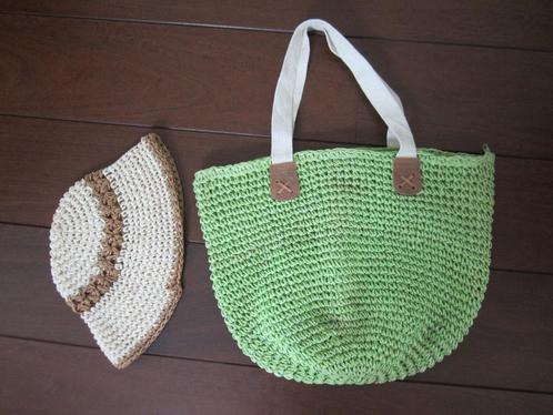 Strand tas en strand hoed van riet nieuw, Motoren, Accessoires | Koffers en Tassen, Nieuw, Ophalen of Verzenden