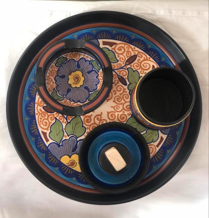 Plateel Rokersset - Compleet en Gaaf, Antiek en Kunst, Antiek | Keramiek en Aardewerk, Ophalen of Verzenden