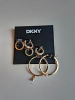 DKNY Oorbellen Set | 3 Paar Goudkleurige Hoops | Nieuw, Overige materialen, Hangers, Nieuw, Ophalen of Verzenden