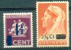 Suriname nr. 245-246 Hulpuitgifte 1947 postfris, Postzegels en Munten, Postzegels | Suriname, Ophalen of Verzenden, Postfris