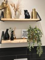 Wandplankjes 60 x 16 cm met metalen steunen, Ophalen of Verzenden, Zo goed als nieuw