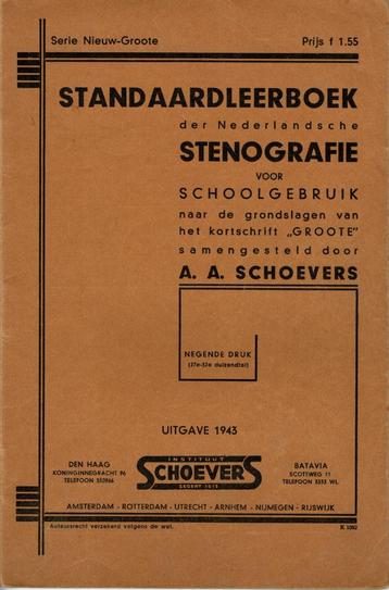 standaardleerboek der Nederlandsche stenografie (1943) beschikbaar voor biedingen