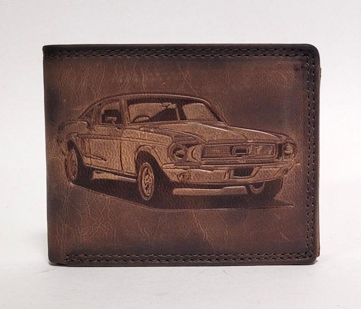 Ford Mustang portemonee van echt leer bruin portefeuille, Sieraden, Tassen en Uiterlijk, Portemonnees, Nieuw, Bruin, Leer, Ophalen of Verzenden
