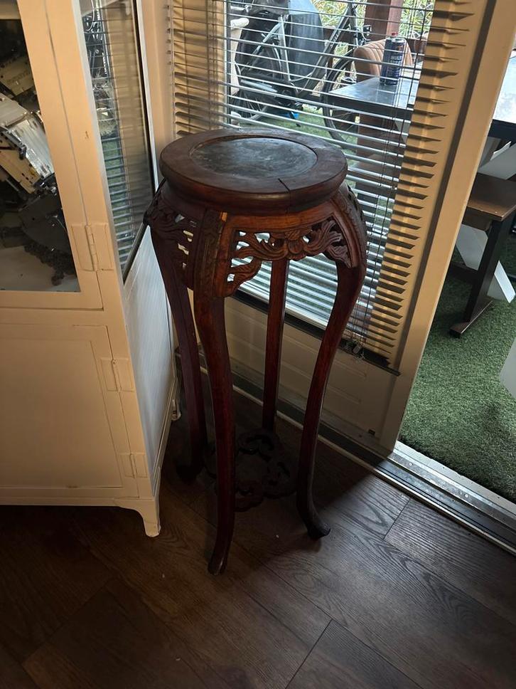 Antieke houten plantenstandaard, Antiek en Kunst, Antiek | Meubels | Tafels, Ophalen