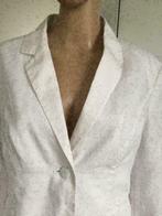 D556 maat L=40/42: linnen jasje wit blazer colbert: Ateuer, Kleding | Dames, Maat 38/40 (M), Wit, Ophalen of Verzenden, Zo goed als nieuw