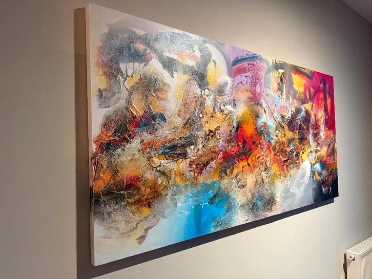 Schilderij William Malucu, Antiek en Kunst, Kunst | Schilderijen | Abstract, Ophalen