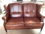 Engels 2,5 zits lederen  bank 1.55x86x95, Huis en Inrichting, Banken | Bankstellen, Gebruikt, 150 tot 200 cm, Tweepersoons, Rechte bank