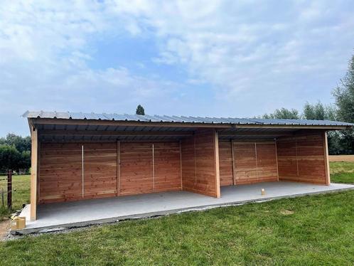 Schuilstal 3x12m in massief Douglashout 'op voorraad', Dieren en Toebehoren, Stalling en Weidegang, Stalling, Weidegang, 2 of 3 paarden of pony's