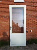 Hardhouten buitendeur, Ophalen, 80 tot 100 cm, 200 tot 215 cm, Glas