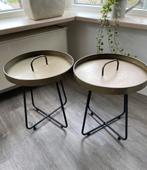 Bijzettafeltje; per stuk €15,- samen €25,-, Minder dan 55 cm, Gebruikt, Metaal of Aluminium, Rond