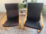 IKEA POÄNG Fauteuil - Berkenfineer, Zwart, Huis en Inrichting, 75 tot 100 cm, Ophalen of Verzenden, Zo goed als nieuw, 50 tot 75 cm