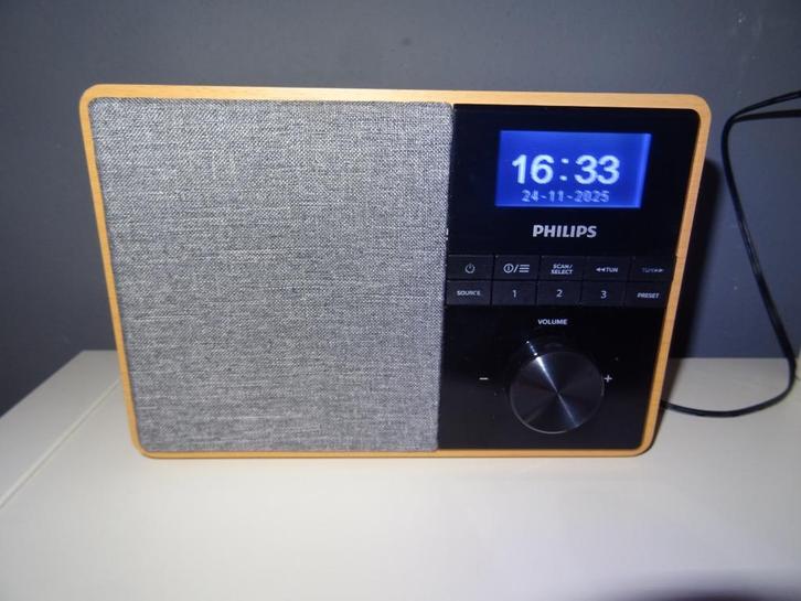Philips digitale Dab radio met houten frame,displayfunctie, Audio, Tv en Foto, Radio's, Zo goed als nieuw, Radio, Ophalen of Verzenden