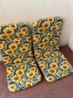 Tuinstoelkussens zonnebloemen print, Ophalen, Gebruikt
