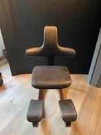 Stokke Varier Thatsit Balans Kniestoel Grijs Leer, Huis en Inrichting, Ophalen, Gebruikt, Hout, Eén