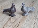 Mooie Vintage Set van 2 kleine Duiven Marmer - Speksteen, Verzenden, Gebruikt, Vogel, Beeldje of Figuurtje