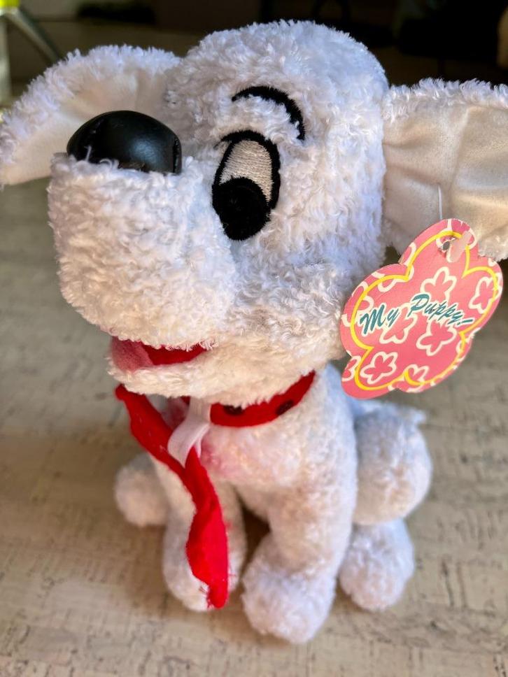 Witte pluche knuffel puppy hondje - I love you - 25 cm, Kinderen en Baby's, Speelgoed | Knuffels en Pluche, Nieuw, Hond, Ophalen of Verzenden