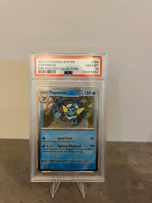 Vaporeon 168 PSA 10, Hobby en Vrije tijd, Verzamelkaartspellen | Pokémon, Zo goed als nieuw, Losse kaart, Ophalen of Verzenden