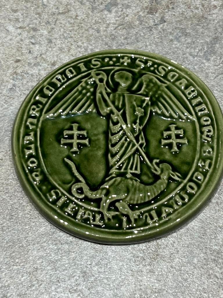 Afgietsel van stadsstempel  1377, ville de Roulers, Antiek en Kunst, Antiek | Keramiek en Aardewerk, Ophalen