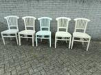 Teakhouten stoelen pastel tinten, Ophalen, Zo goed als nieuw, Teakhout