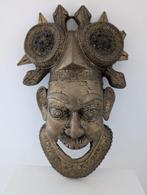Authentiek bronzen masker uit Kameroen, Ophalen of Verzenden, Brons