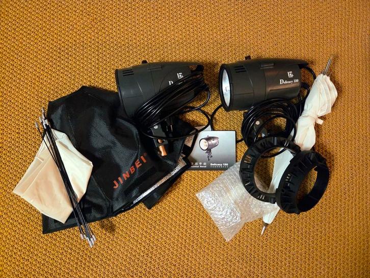 Jinbei studioflits set 2x Delicacy 180, Audio, Tv en Foto, Fotografie | Fotostudio en Toebehoren, Ophalen of Verzenden