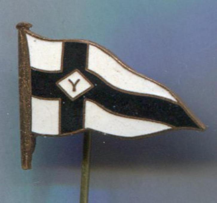 email op koper rederij vlag speldje ( W_139 ), Verzamelen, Speldjes, Pins en Buttons, Zo goed als nieuw, Speldje of Pin, Transport