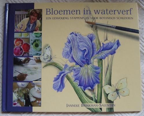 Bloemen in waterverf - Janneke Brinkman-Salentijn - hc, Boeken, Hobby en Vrije tijd, Zo goed als nieuw, Tekenen en Schilderen