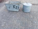 Zinken bloembakken, Tuin en Terras, Minder dan 30 cm, Rond, Ophalen of Verzenden, Zo goed als nieuw