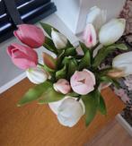 13 kunst tulpen roze en wit, Ophalen of Verzenden, Zo goed als nieuw