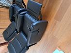 2 zwarte echte leren relax sta op stoelen, Ophalen, Zo goed als nieuw, 75 tot 100 cm, 50 tot 75 cm