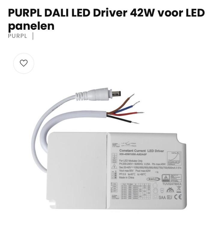 Purpl Dali drivers 1x 22 en 2x 42 watt, Doe-het-zelf en Verbouw, Elektra en Kabels, Zo goed als nieuw, Overige typen, Ophalen of Verzenden