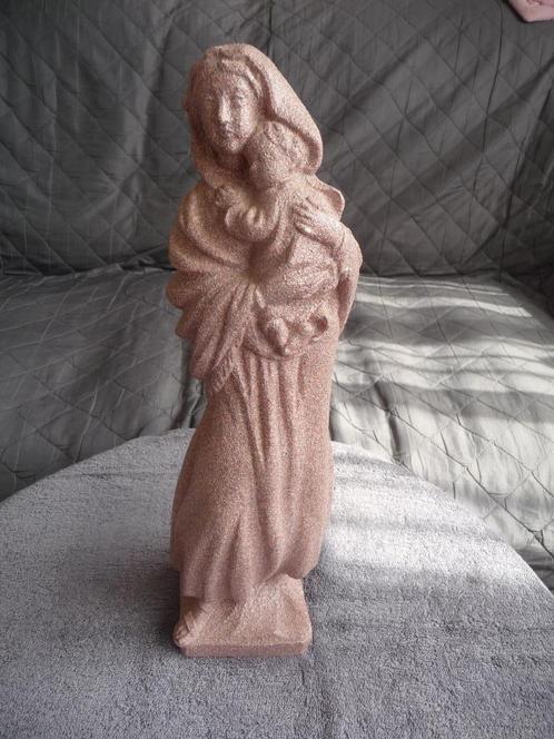 Antieke oude Maria beeld met kind beeld, Antiek en Kunst, Antiek | Religie, Ophalen of Verzenden