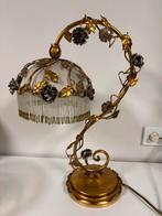 vergulde, tafellamp in Art Nouveau-stijl met rozen, Antiek en Kunst, Ophalen of Verzenden