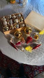 Kerstballen en vogeltjes oud van glas 24 stuks., Ophalen of Verzenden, Gebruikt