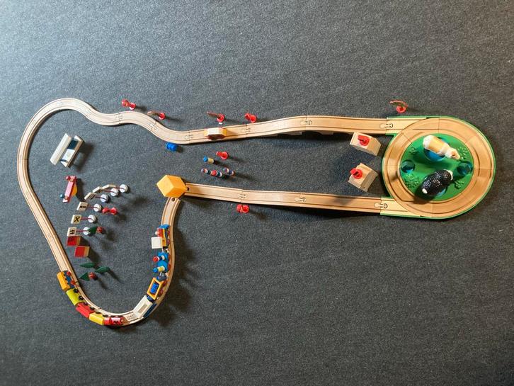 Houten Treinset - Compleet!, Kinderen en Baby's, Speelgoed | Houten speelgoed, Gebruikt, Ophalen of Verzenden