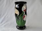 Zwarte glazen Art Deco Vaas – Booms glas, De Ruppel ~1930, Zwart, Ophalen of Verzenden, Minder dan 50 cm, Glas