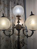 Klassieke antieke staande lamp met 3 glazen bollen, Huis en Inrichting, Ophalen, Zo goed als nieuw