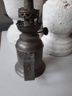antieke olielamp tin met brander en handvat om op te hangen, Ophalen of Verzenden