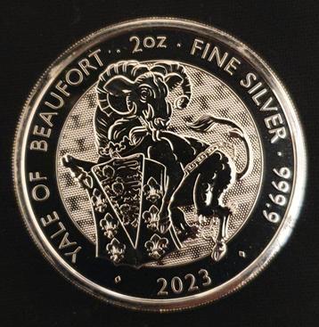 2 oz Tudor's Beasts Yale of Beaufort Zilver Munt 2023 beschikbaar voor biedingen