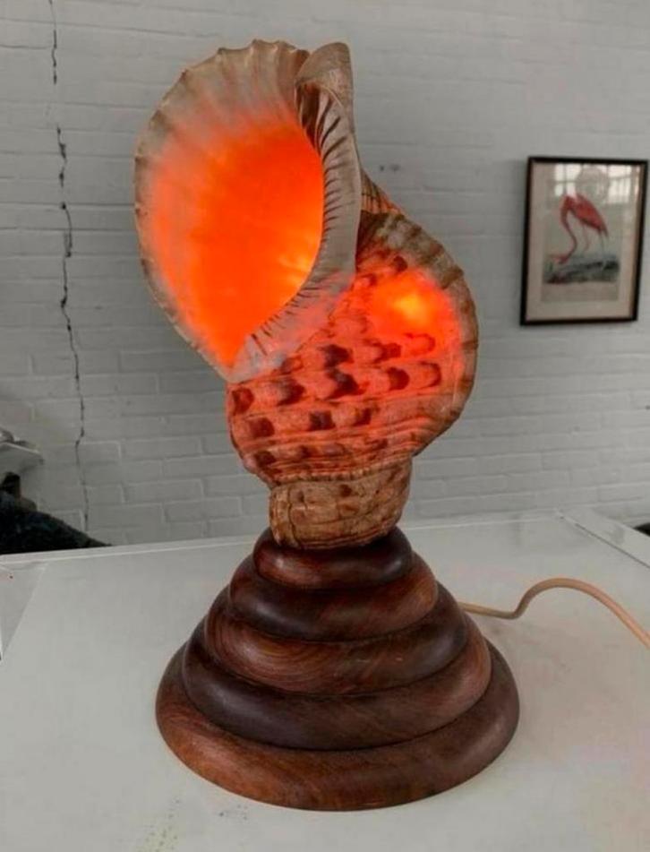 Lamp schitterende antieke Schelpen lamp tafellamp, Huis en Inrichting, Lampen | Tafellampen, Ophalen of Verzenden