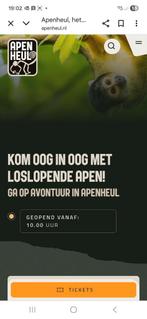 4 toegangskaarten voor de Apenheul op 19 oktober 2025, Tickets en Kaartjes, Drie personen of meer, Ticket of Toegangskaart