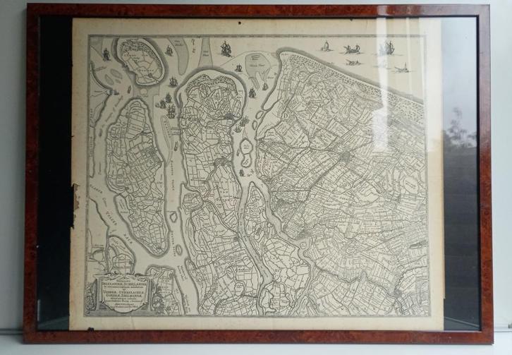 Kaart Frederik de Witt, Delftland, Schieland, Voorne o.a., Boeken, Atlassen en Landkaarten, Gelezen, Landkaart, Nederland, 1800 tot 2000
