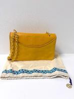 TORY BURCH Fleming mustard leer crossbody bag tas, Ophalen of Verzenden, Zo goed als nieuw, Geel, Handtas