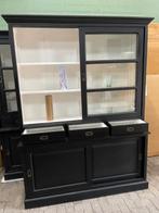 Vitrinekast schuifdeur 170 landelijke glas laagste prijs, Buffetkast schuifdeur 170 landelijke glas laagste prijs, 200 cm of meer