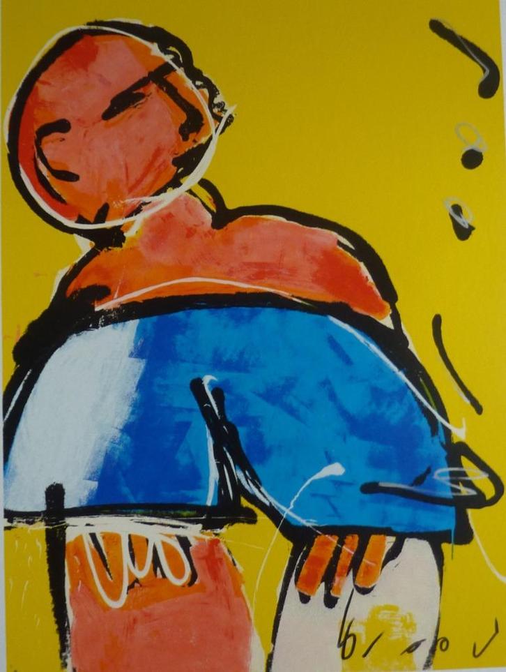 Herman Brood zeefdruk 'Hermannetje', Antiek en Kunst, Kunst | Litho's en Zeefdrukken, Verzenden